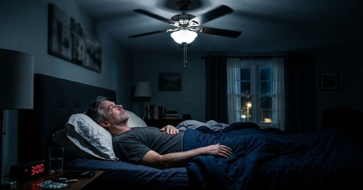 Gen X person awake at 3am staring at the ceiling fan