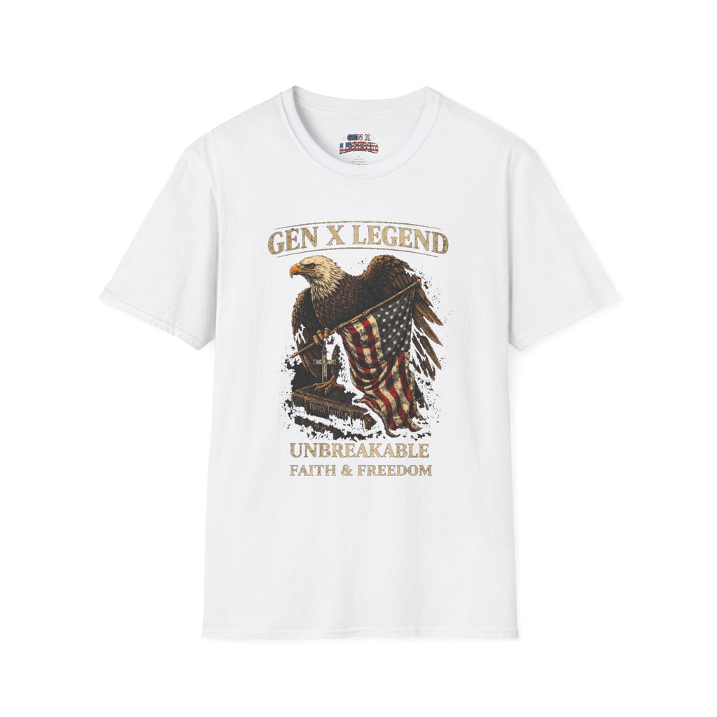 Gen X Legend T-Shirt — 'Unbreakable' Eagle & American Flag Tee