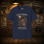 Gen X Legend T-Shirt — 'Unbreakable' Eagle & American Flag Tee